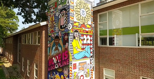 Hope Is A Discipline, Paul Creative Art Center Mural at the University of New Hampshire, 2021