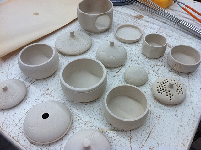 glazing a series of boxes