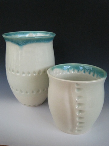 celadon + teal vases