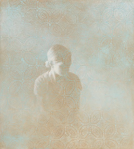 girl lace texture, blue, pattern, solitude