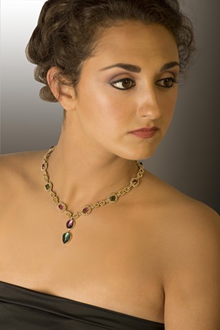 Model Wearing Princess Necklace