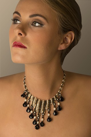 Model Wearing Goddess Necklace