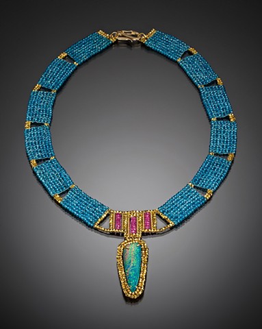 Blue Topaz and Opal Collar 