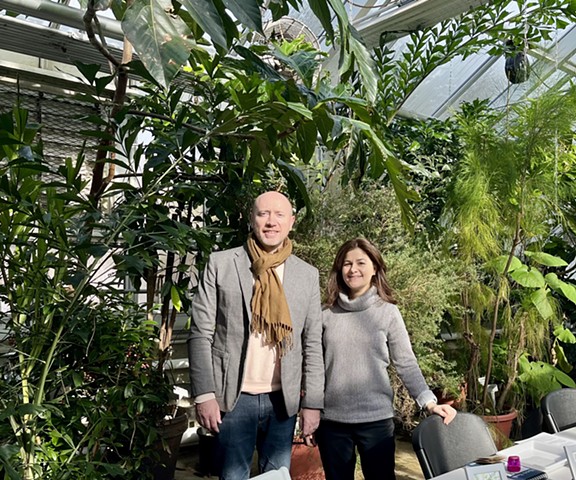 Curators Karen Azarnia & Jon Seals inside Yale's Marsh Botanical Garden