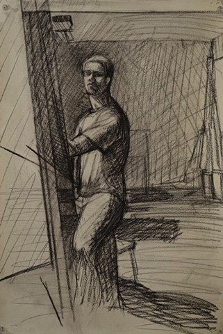 Self Portrait in Large Mirror