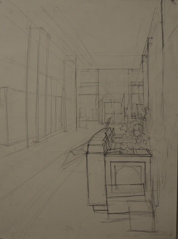 Security Desk, Lobby, 1-Point Perspective
