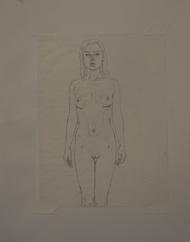Study for Woman in Red Dress at Night 2