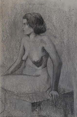 Seated Model on Cube