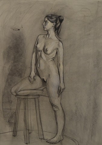 Standing Figure with Stool