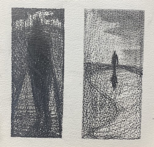 Figure in Mountains Study