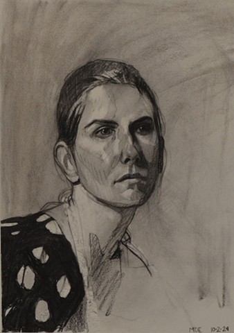 Head Study with Polka Dot Dress