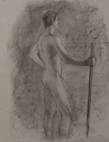 StandingPose/18"x24/CharcoalonPaper/2013