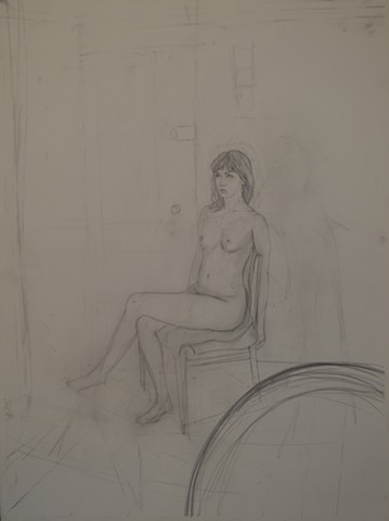 RebeccaSitting/18x24"/GraphiteonPaper/2014