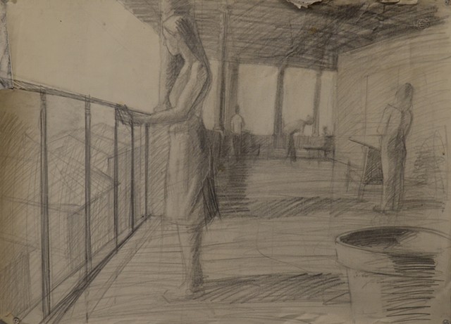 Loggia Drawing, Standing Figure