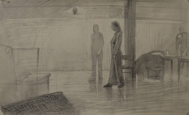 BFA, Ballroom Drawing, Atmosphere Two Figures