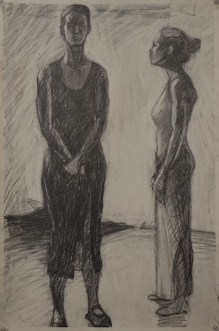 BFA, Ballroom Drawing, Two Figures Standing