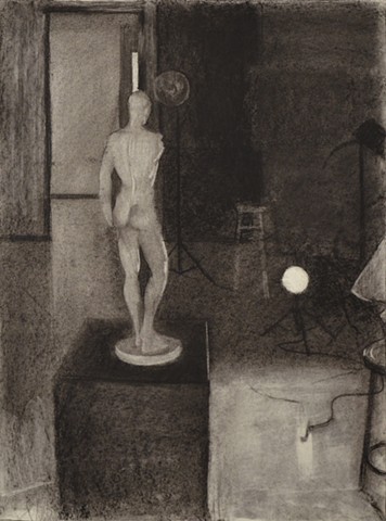 LightfromBehindandInFront/18"x24/CharcoalonPaper/2012