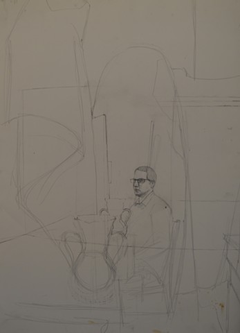 Self Portrait in Meghan and My Studio