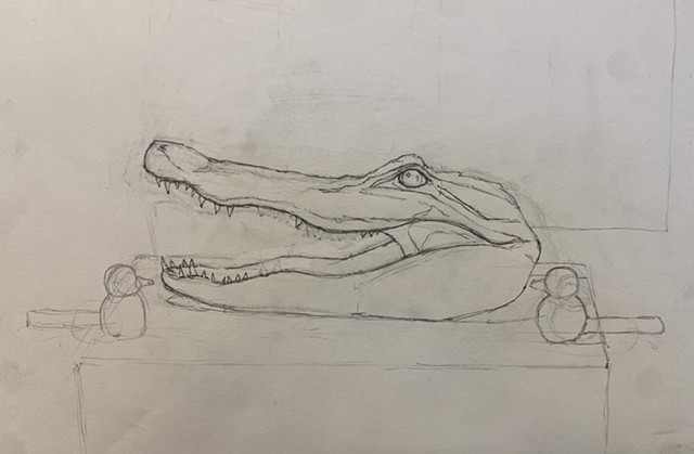 Alligator Head with Bird Whistles