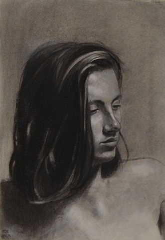 Head Study with Flipped Hair 2