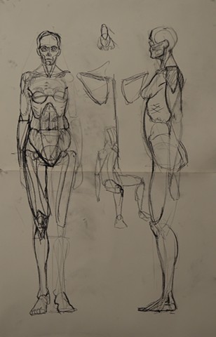 MassingaSkeleton/18"x24/CharcoalonPaper/2012