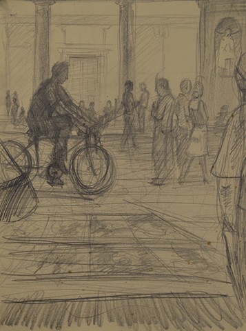 Outside the Uffizi at Night