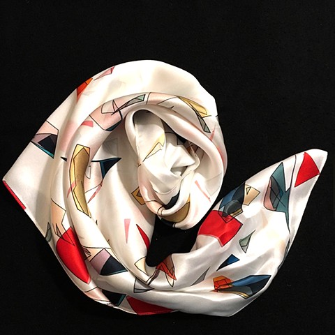 SIlk scarf, 100% satin silk. DIgital print