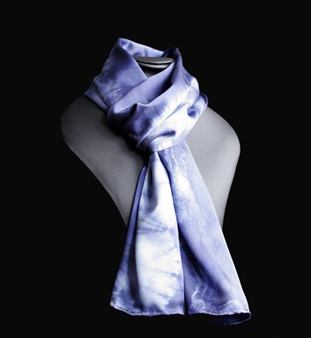 Hand dyed silk scarf