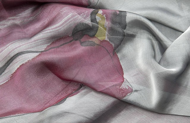 Hand painted silk scarf 