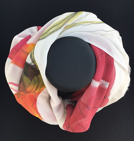 Hand painted silk scarf 