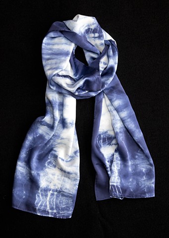 Hand dyed silk scarf 
