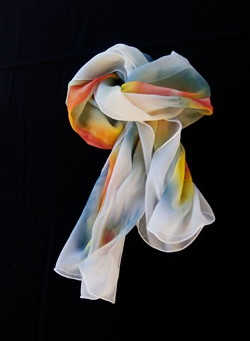 Hand painted silk scarf 