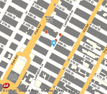 Map of 47th Street and Lexington Avenue