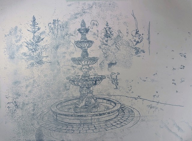 Fountain in the rose garden, St Albert