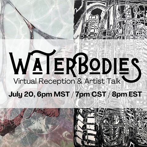 WaterBodies, duo exhibition at Spudnik Press Cooperative, Chicago