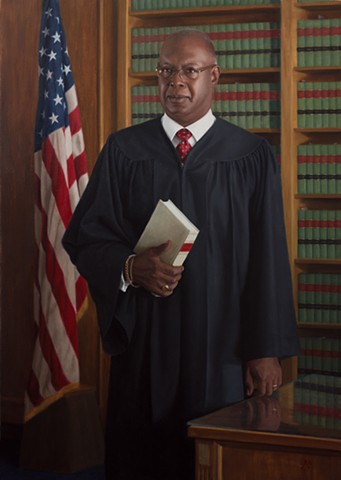 Judge Lawson portrait painting by Liza G. Amir, Judge Lawson by LAG Portraiture