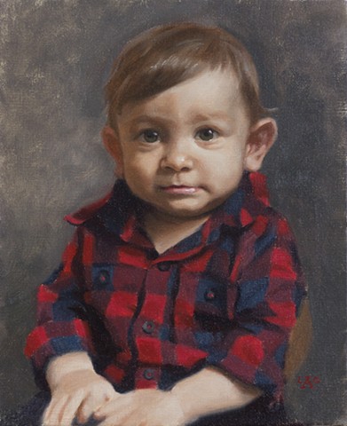 Childrens portrait, oil sketch, Liza G Amir, LAG portraiture