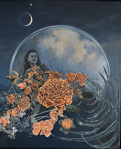 Vespers  (Venus and the Crescent moon) Oil on linen  55x46cm 