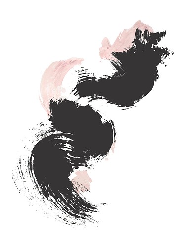 Brushstroke Ebony and Pink