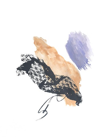 Lace Ribbons and Violet Suede