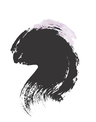 Brushstroke Wave Ebony and Amethyst