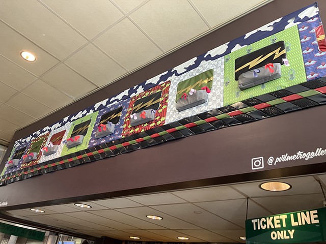 Space & Time: A Patchwork Vinyl Installation for the PVD Metro Gallery at the Downtown Providence RI Train Station 