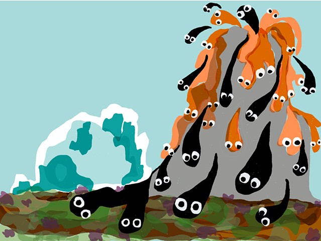 sketch for felt piece (Iceland dreamscape)