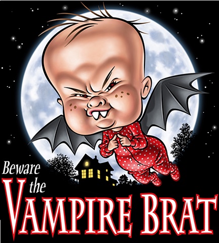 Vampire Brat illustration by Phill Flanders for online tee shirt sales