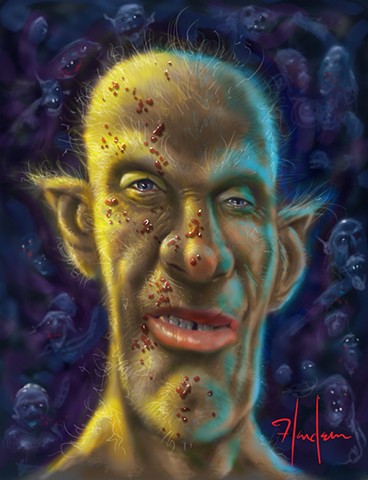 Photoshop painting of monster by Phill Flanders
