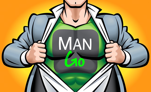 superman type businessman