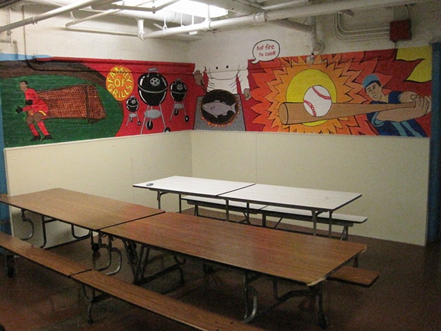 Lunchroom Mural: Healthy Living and the Four Elements
