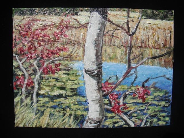 postcard size painting, contemporary american landscape