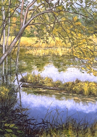 marsh landscape oil painting on canvas