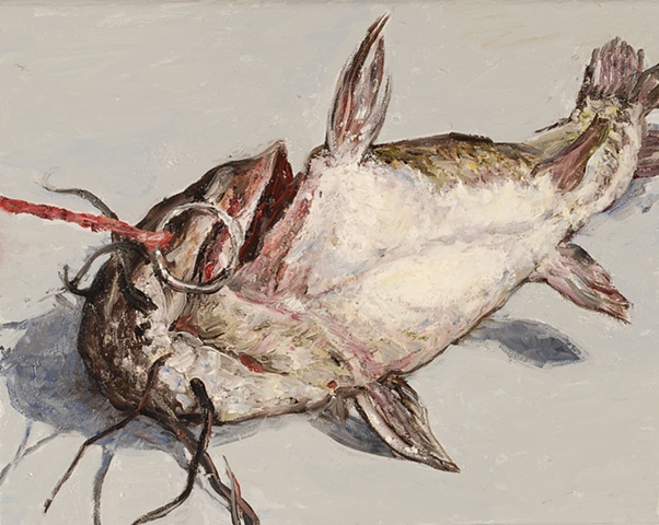 CATFISH OIL PAINTING ON CANVAS